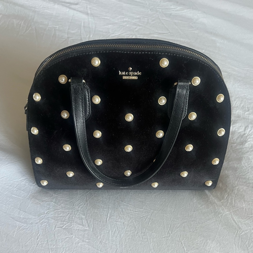 Kate Spade Bag | Black Velvet with Pearls